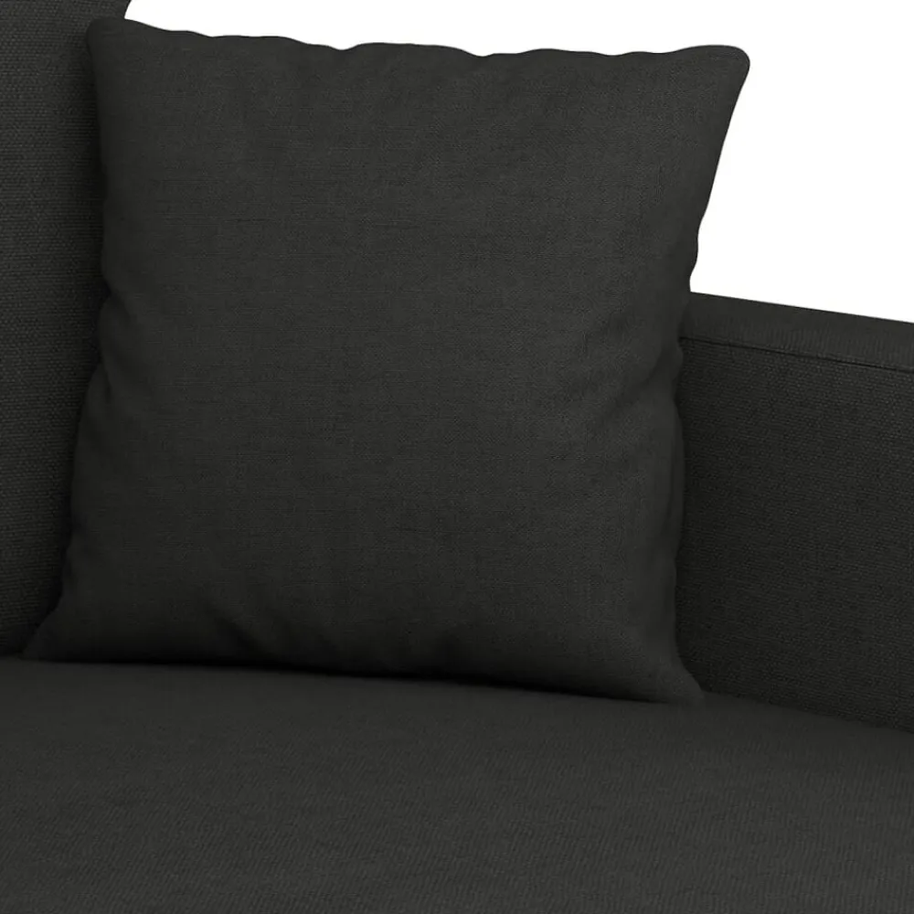 vidaXL Juego de sofás con cojines 3 piezas tela Negro Clearance