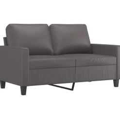 vidaXL Juego de sofás con cojines 4 piezas cuero sintético Gris Outlet