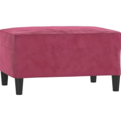 vidaXL Juego de sofás con cojines 3 piezas terciopelo rojo tinto Rojo vino tinto Discount