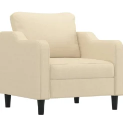 vidaXL Juego de sofás con cojines 3 piezas tela Crema Discount