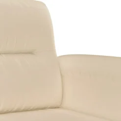 vidaXL Juego de sofás con cojines 2 piezas tela microfibra Crema Clearance