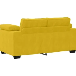 vidaXL Juego de sofás con cojines 3 piezas terciopelo Amarillo Hot