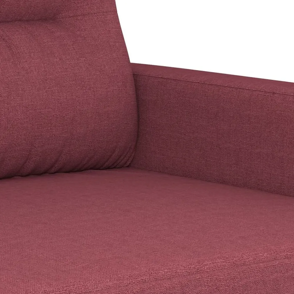 vidaXL Sofás-Juego de sofás con cojines 2 piezas tela rojo tinto