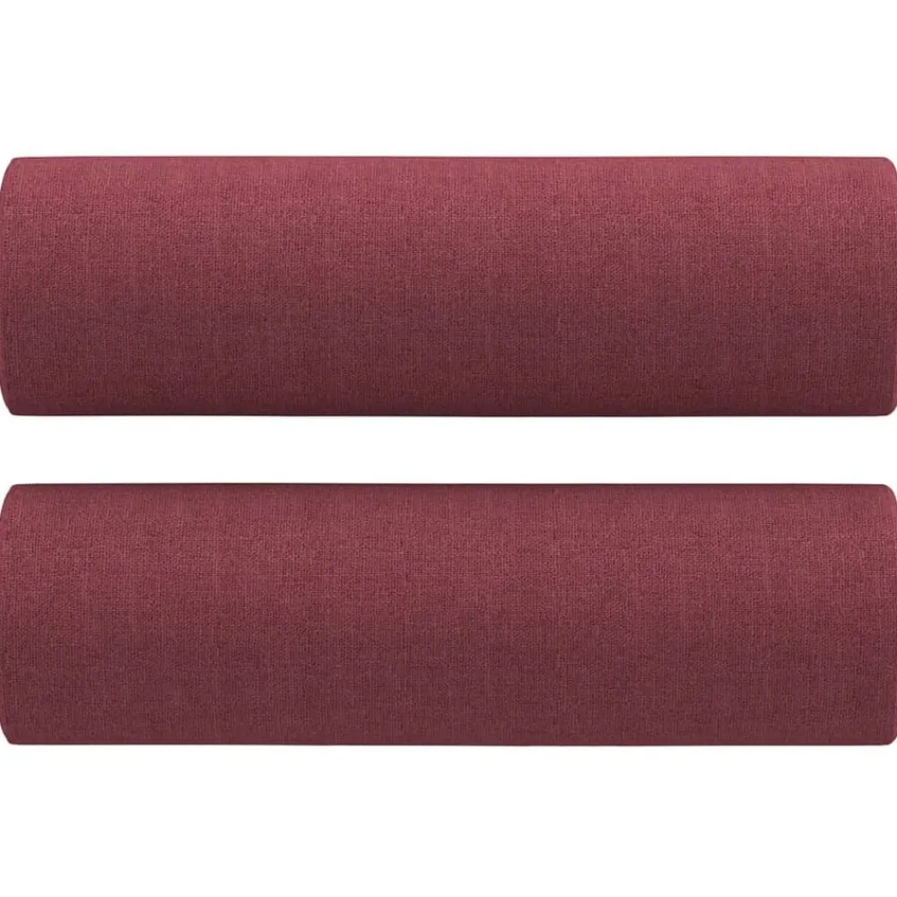 vidaXL Sofás-Juego de sofás con cojines 2 piezas tela rojo tinto