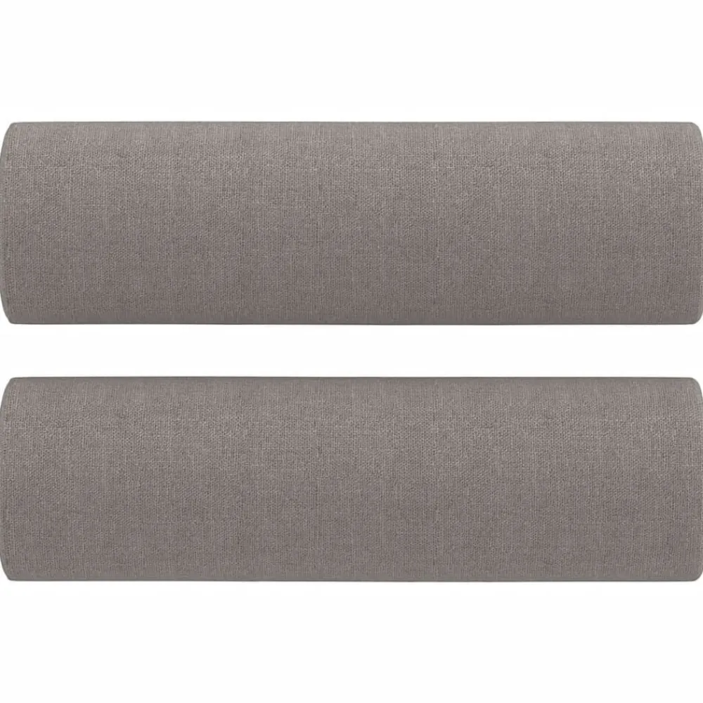 vidaXL Sofás-Juego de sofás con cojines 2 piezas tela gris taupe