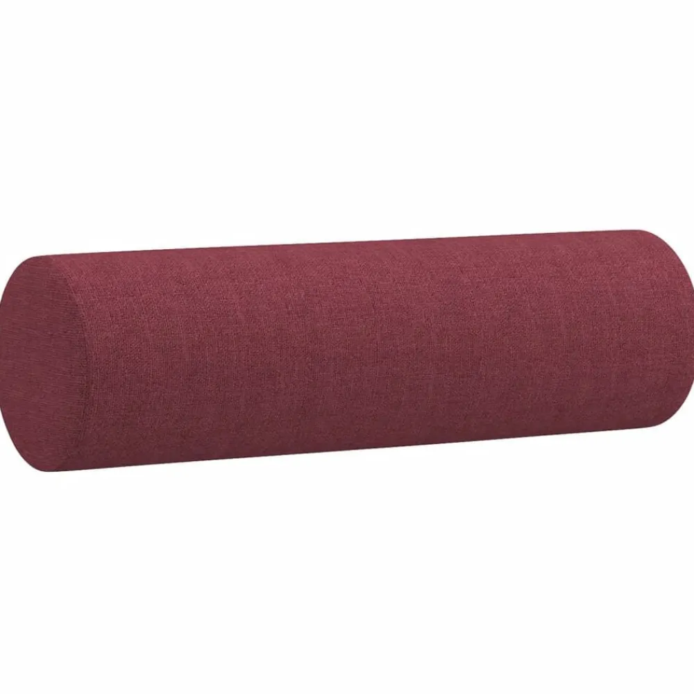 vidaXL Sofás-Juego de sofás con cojines 3 piezas tela rojo tinto