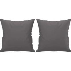 vidaXL Juego de sofás con cojines 3 piezas cuero sintético Gris Hot
