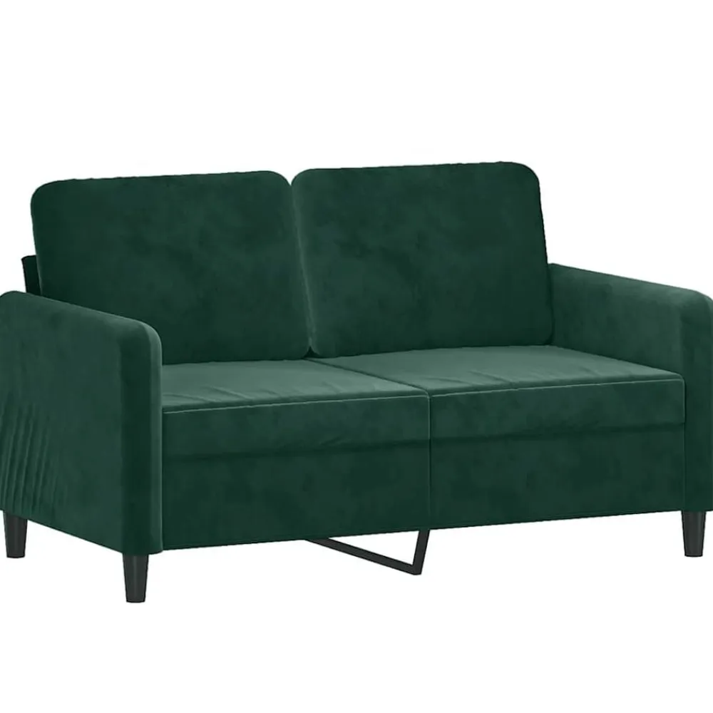 vidaXL Juego de sofás con cojines 2 piezas terciopelo Verde oscuro Hot