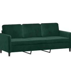 vidaXL Juego de sofás con cojines 2 piezas terciopelo Verde oscuro Hot