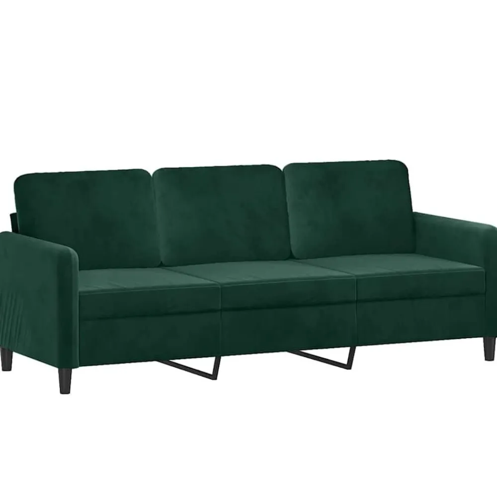 vidaXL Juego de sofás con cojines 2 piezas terciopelo Verde oscuro Hot