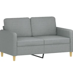vidaXL Juego de sofás con cojines 3 piezas tela Gris claro Clearance