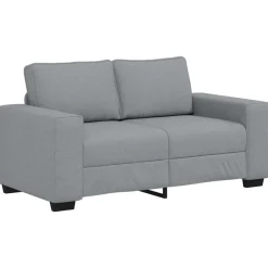 vidaXL Juego de sofás con cojines 2 piezas tela Gris claro Sale