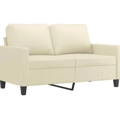 vidaXL Juego de sofás con cojines 3 piezas cuero sintético Crema New