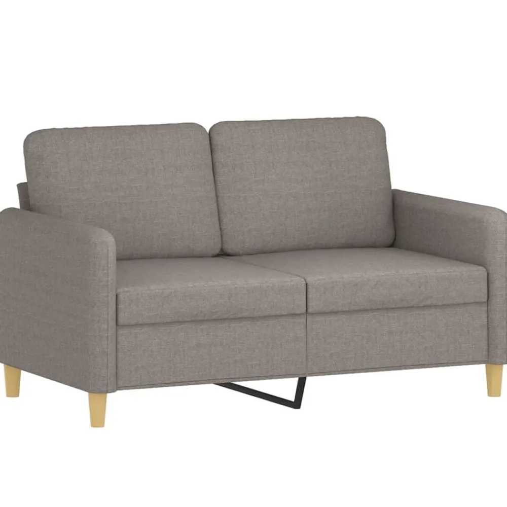 vidaXL Sofás-Juego de sofás con cojines 3 piezas tela gris taupe