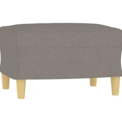 vidaXL Sofás-Juego de sofás con cojines 3 piezas tela gris taupe