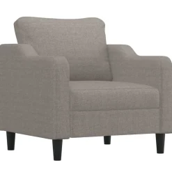 vidaXL Sofás-Juego de sofás con cojines 3 piezas tela gris taupe