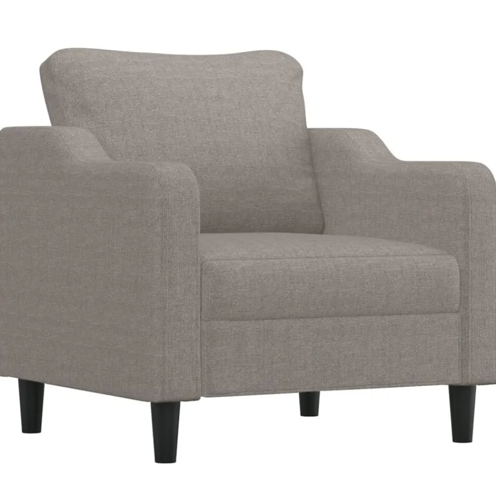 vidaXL Sofás-Juego de sofás con cojines 3 piezas tela gris taupe