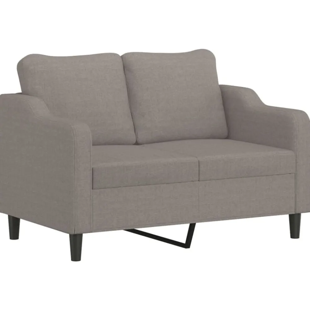 vidaXL Sofás-Juego de sofás con cojines 3 piezas tela gris taupe