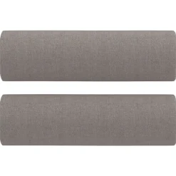 vidaXL Sofás-Juego de sofás con cojines 3 piezas tela gris taupe