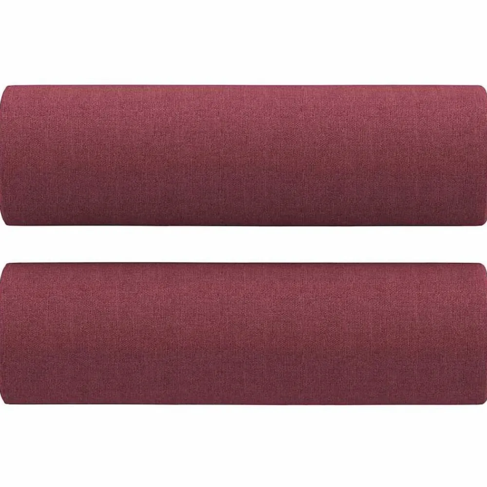vidaXL Sofás-Juego de sofás con cojines 3 piezas tela rojo tinto