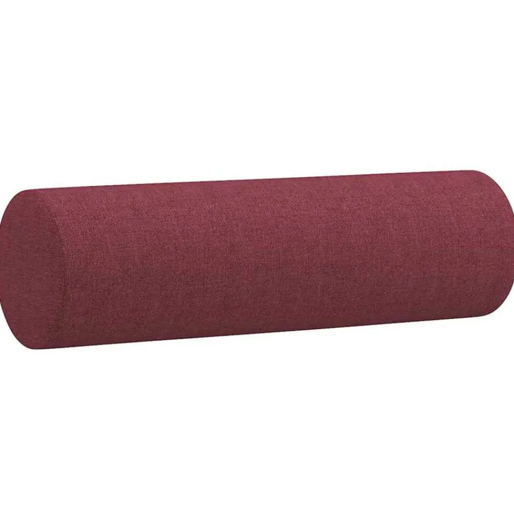 vidaXL Sofás-Juego de sofás con cojines 3 piezas tela rojo tinto