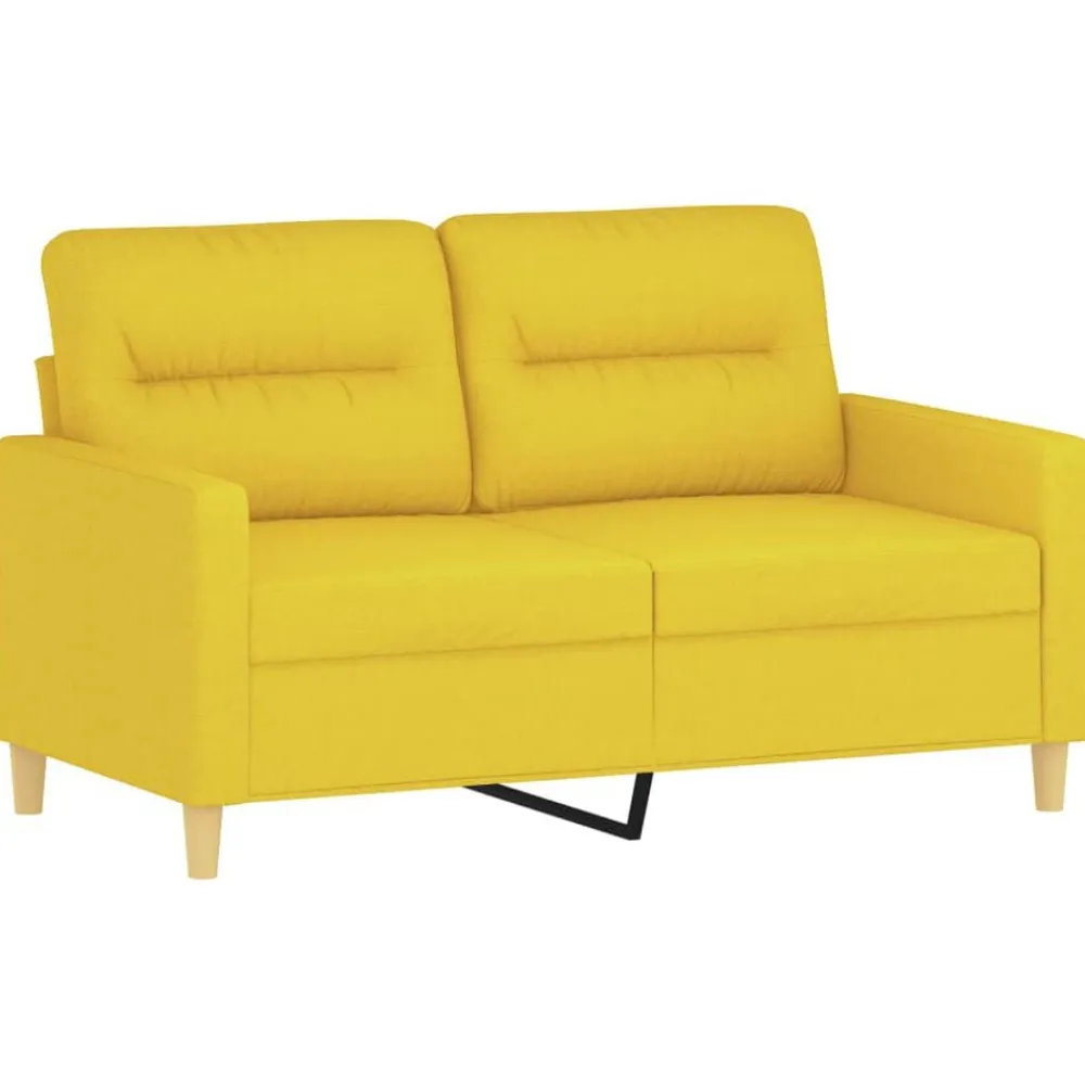 vidaXL Juego de sofás con cojines 2 piezas tela Amarillo claro Hot