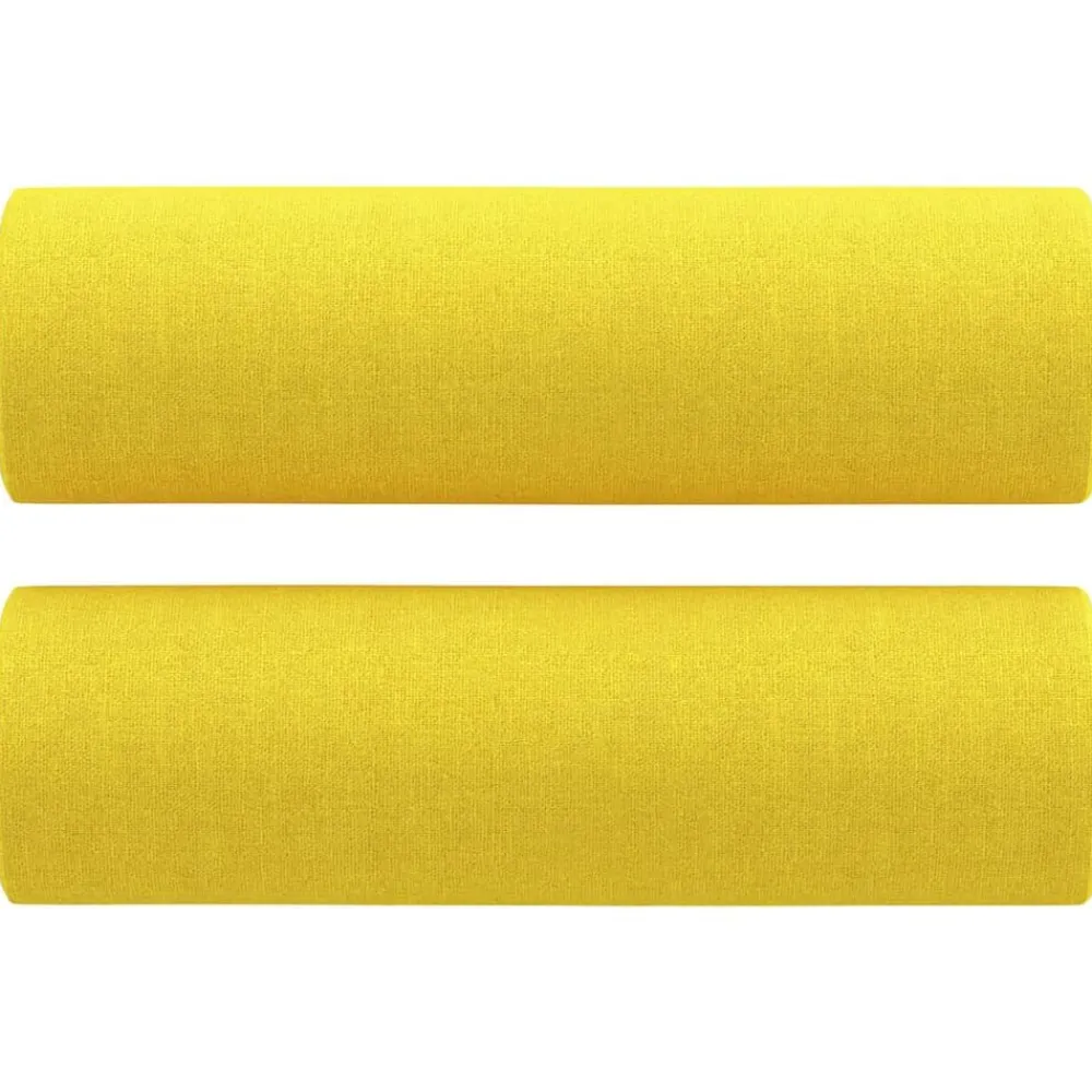 vidaXL Juego de sofás con cojines 2 piezas tela Amarillo claro Hot