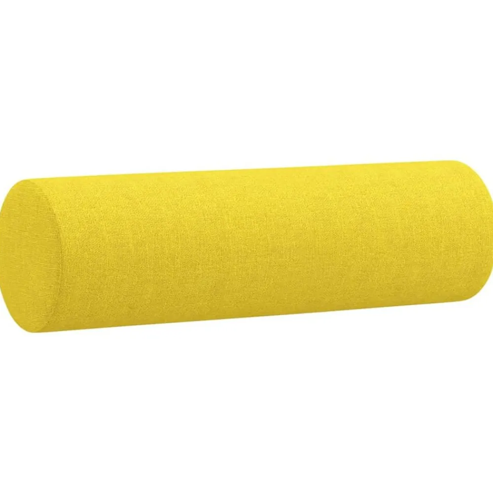 vidaXL Juego de sofás con cojines 2 piezas tela Amarillo claro Hot