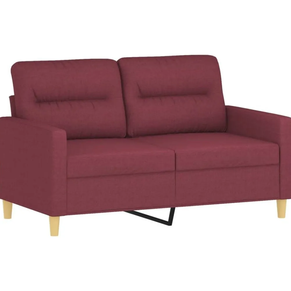 vidaXL Juego de sofás con cojines 3 piezas tela rojo tinto Rojo vino tinto Best