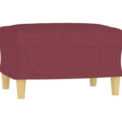 vidaXL Juego de sofás con cojines 3 piezas tela rojo tinto Rojo vino tinto Best