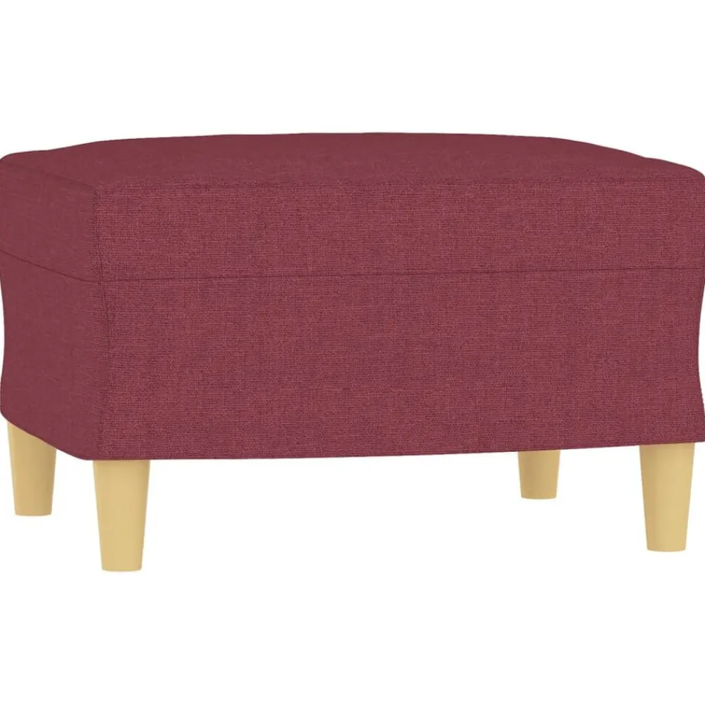 vidaXL Juego de sofás con cojines 3 piezas tela rojo tinto Rojo vino tinto Best