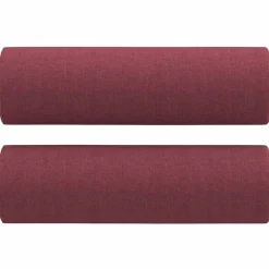 vidaXL Juego de sofás con cojines 3 piezas tela rojo tinto Rojo vino tinto Best