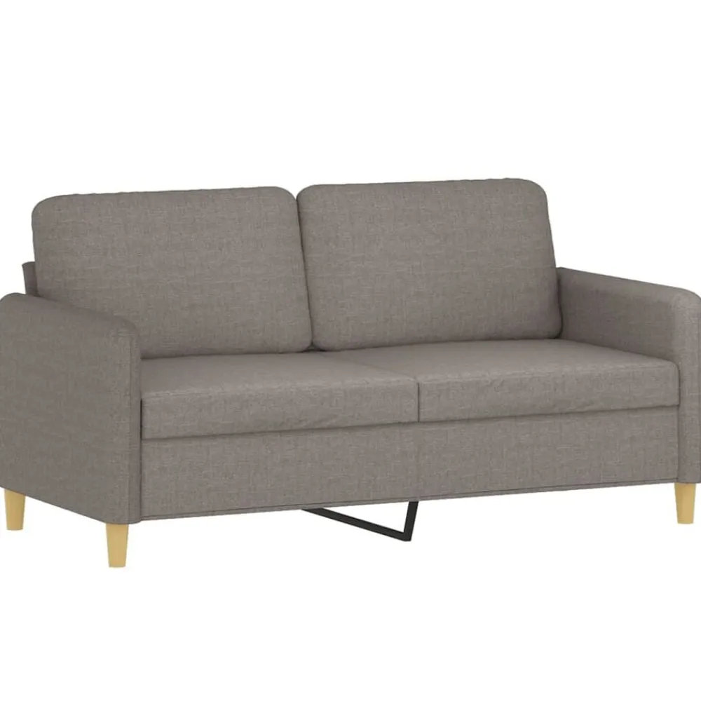 vidaXL Juego de sofás con cojines 3 piezas tela gris taupe Taupé Discount