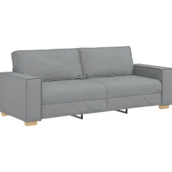 vidaXL Juego de sofás con cojines 2 piezas tela Gris claro Sale