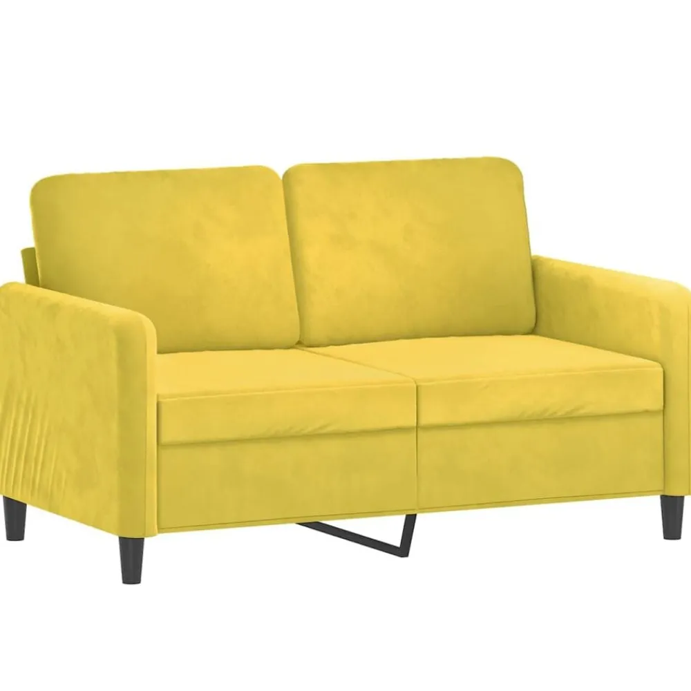 vidaXL Juego de sofás con cojines 2 piezas terciopelo Amarillo Sale