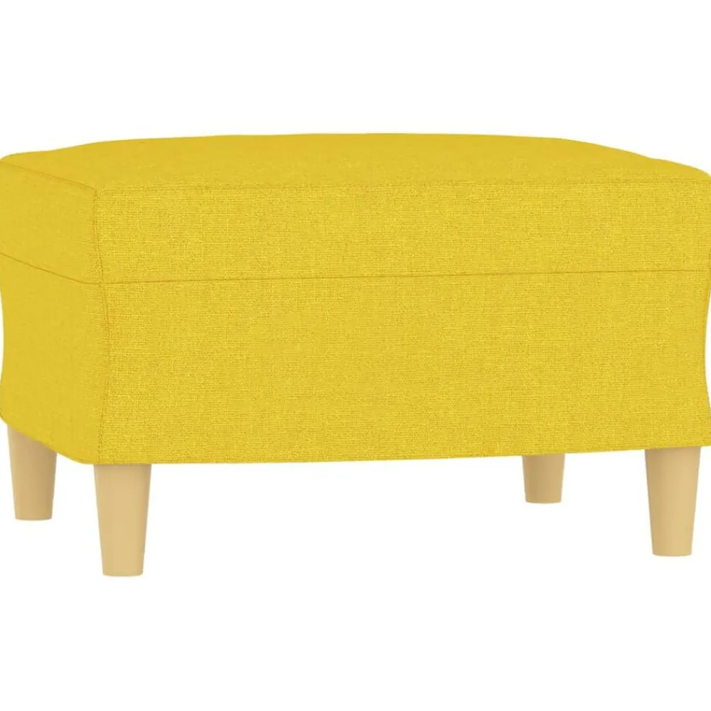 vidaXL Juego de sofás con cojines 3 piezas tela Amarillo claro Discount