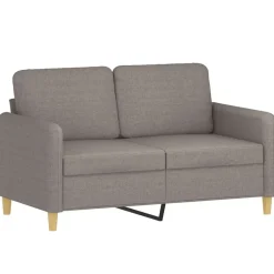vidaXL Sofás-Juego de sofás con cojines 3 piezas tela gris taupe