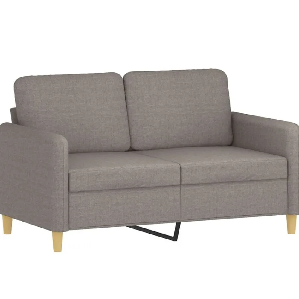 vidaXL Sofás-Juego de sofás con cojines 3 piezas tela gris taupe
