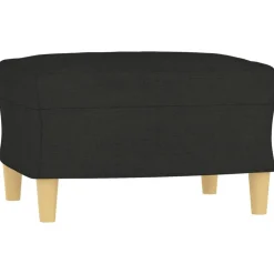 vidaXL Juego de sofás con cojines 3 piezas tela Negro Sale