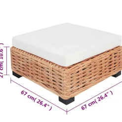 vidaXL Juego de sofás de 27 piezas ratán natural Hot