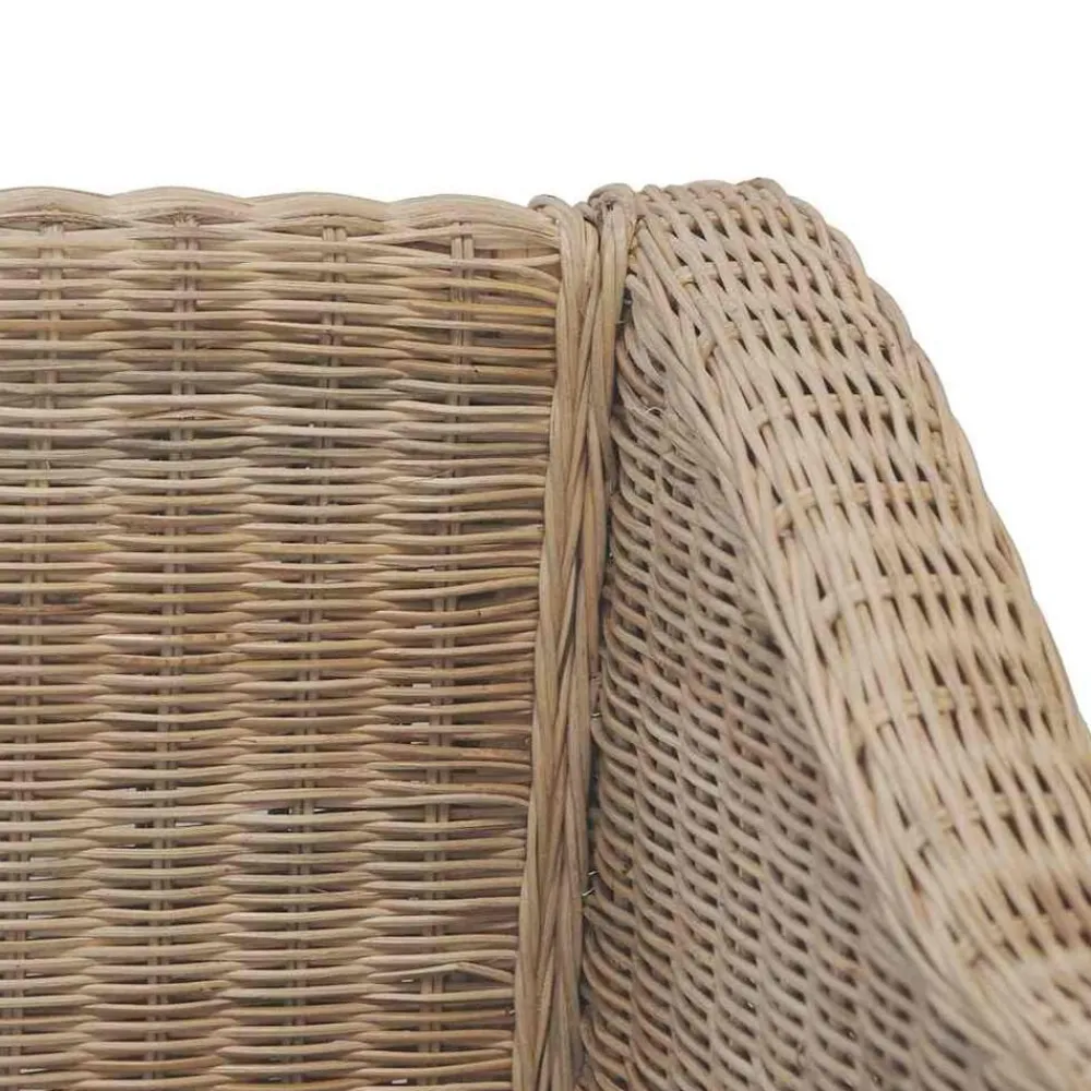 vidaXL Juego de sofás de 2 piezas con cojines de ratán natural Sale