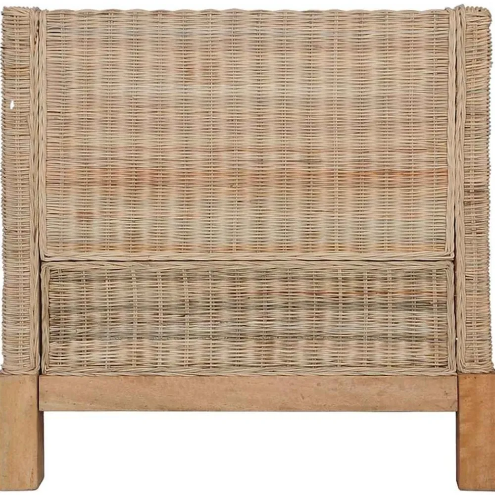 vidaXL Juego de sofás de 2 piezas con cojines de ratán natural Sale