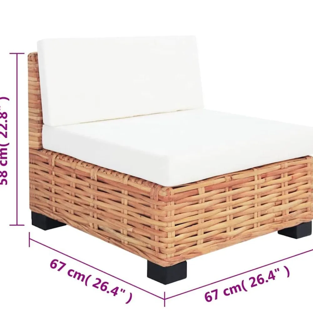 vidaXL Juego de sofás de 14 piezas ratán natural Online