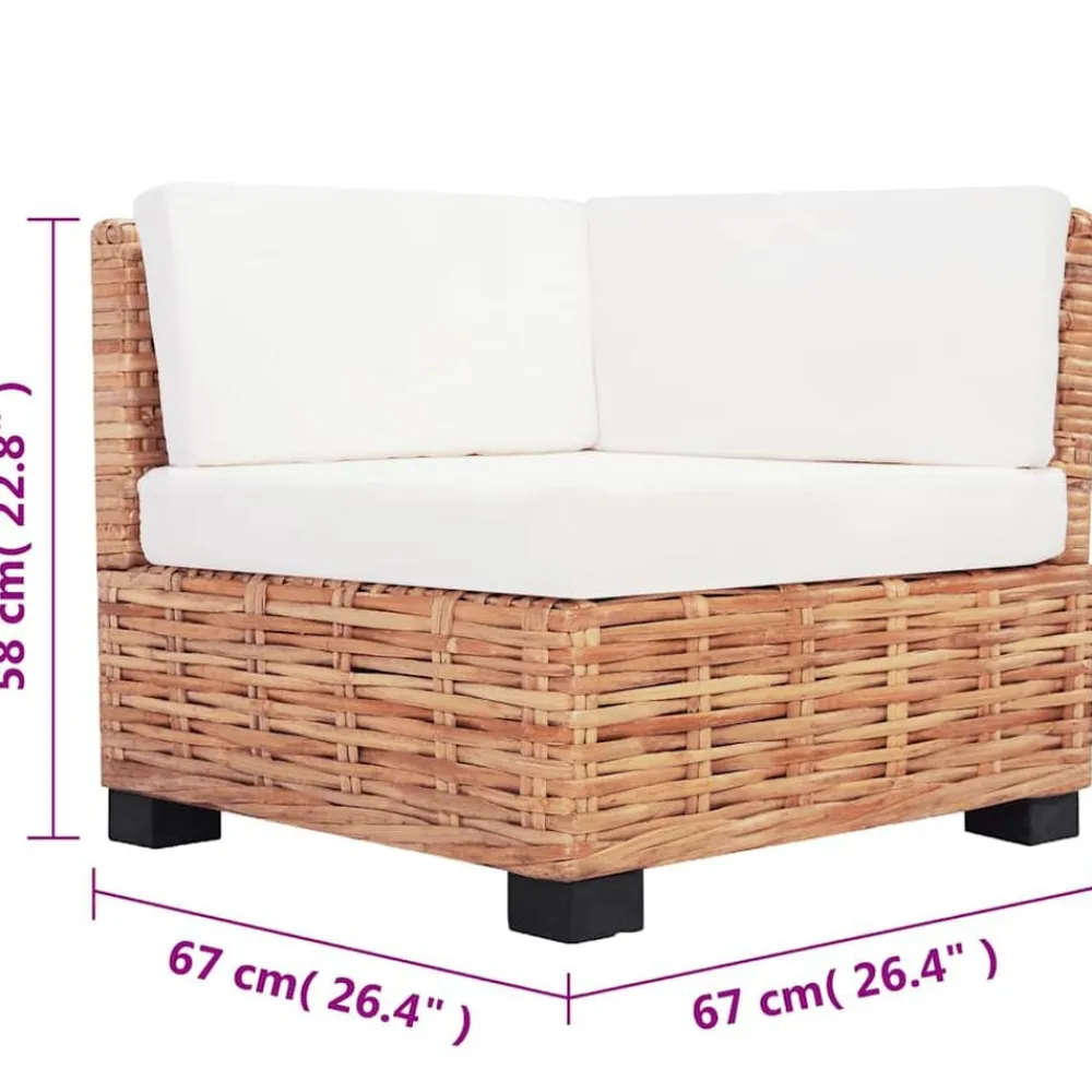vidaXL Juego de sofás de 14 piezas ratán natural Online