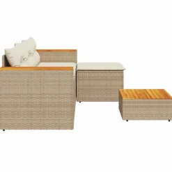 vidaXL Muebles De Jardín-Juego de sofás de jardín con cojines 3 pzas ratán PE