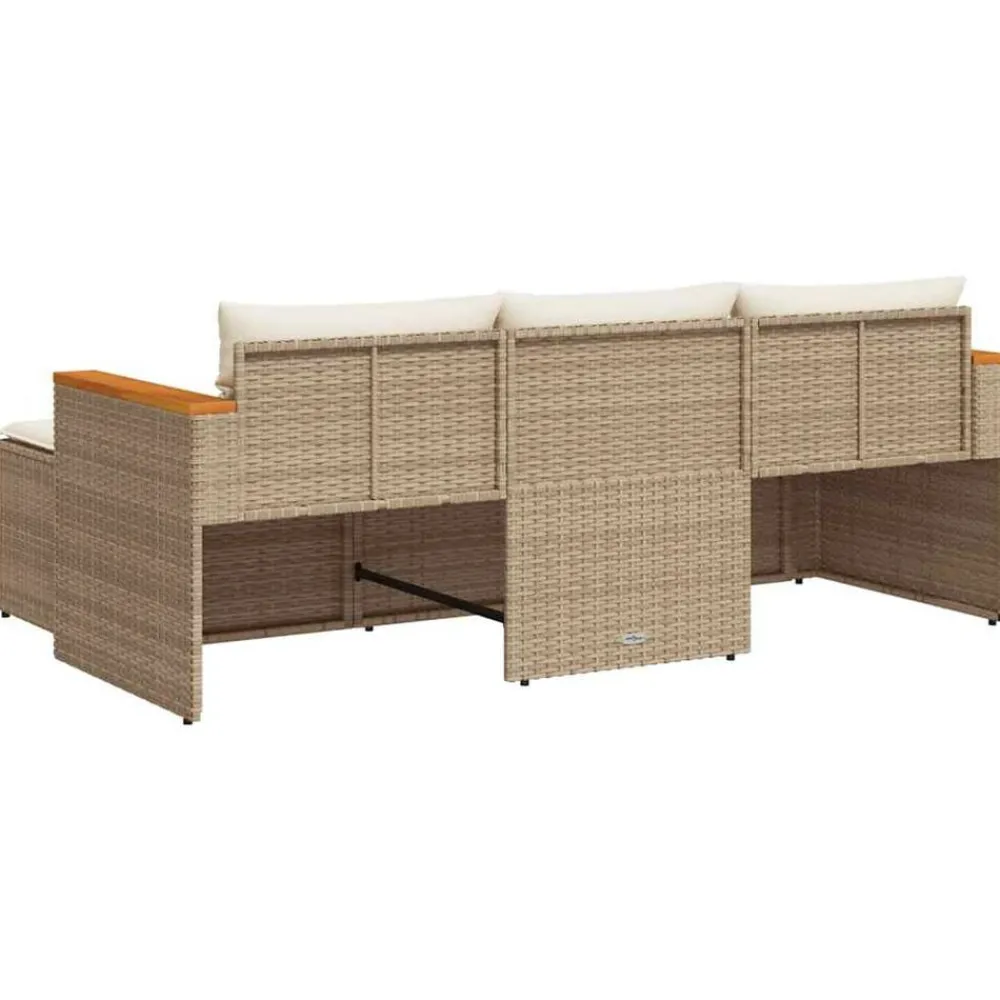 vidaXL Muebles De Jardín-Juego de sofás de jardín con cojines 3 pzas ratán PE