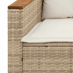vidaXL Muebles De Jardín-Juego de sofás de jardín con cojines 3 pzas ratán PE