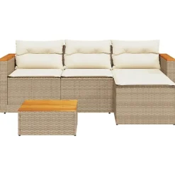 vidaXL Muebles De Jardín-Juego de sofás de jardín con cojines 3 pzas ratán PE