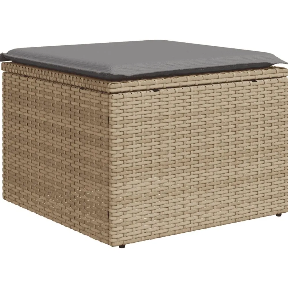 vidaXL Muebles De Jardín-Juego de sofás de jardín con cojines beige 8 pzas ratán PE