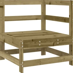 vidaXL Juego de sofás de jardín 7 pzas madera de pino impregnada Impregnado natural Outlet